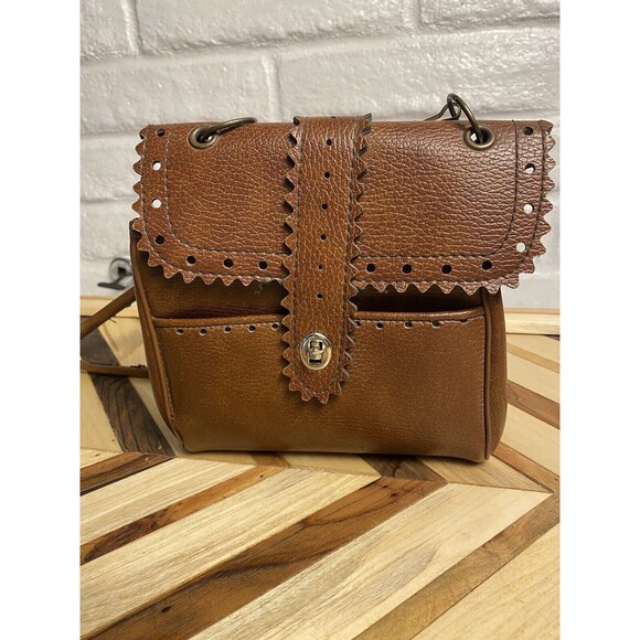 Vintage Leather crossbody Satchel Bag Boho Purse - Picture 2 of 11